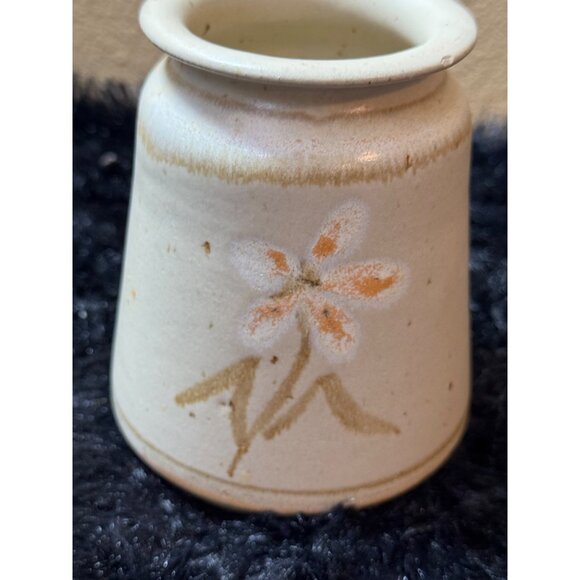 Studio Art Pottery Flower Ceramic Vase Stands 4.5" Signed - Picture 3 of 8